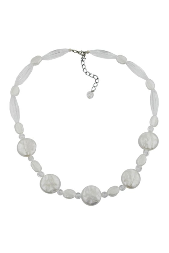 NECKLACE DISK WAX-WHITE 47CM