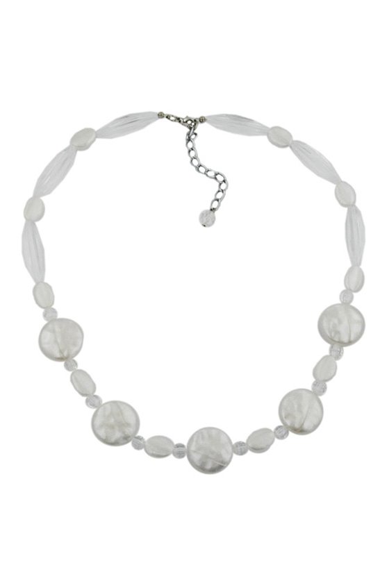 NECKLACE DISK WAX-WHITE 47CM