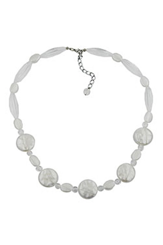 NECKLACE DISK WAX-WHITE 47CM