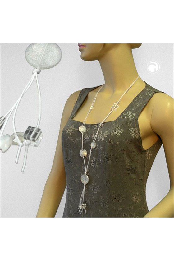 NECKLACE PLASTIC DISK FANCY CRYSTAL