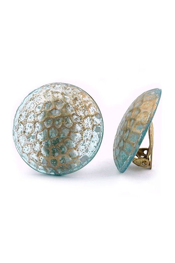 CLIP-ON EARRING ROUND TURQUOISE