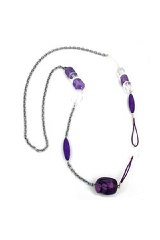 NECKLACE CORD & ANCHOR LILAC 90CM