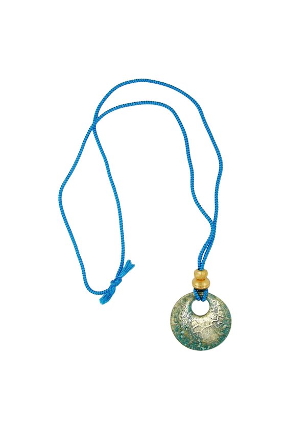 NECKLACE EYECATCHING DISK GREEN