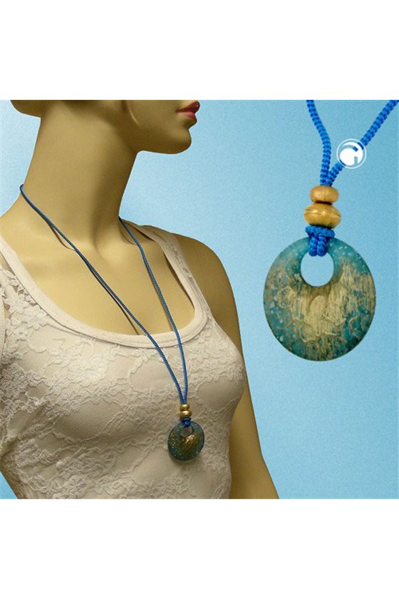 NECKLACE EYECATCHING DISK GREEN