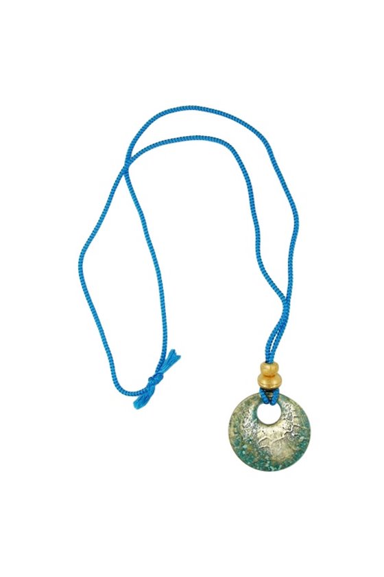 NECKLACE EYECATCHING DISK GREEN