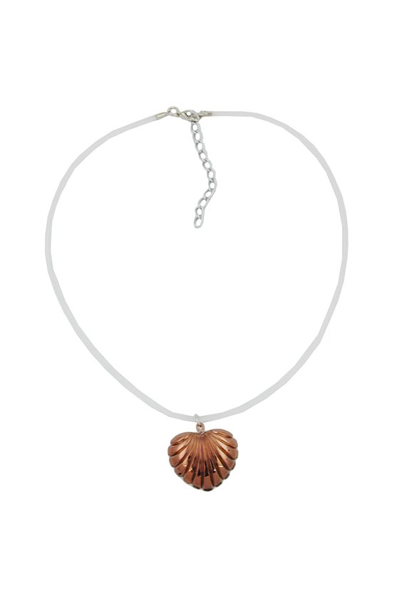 NECKLACE SEASHELL-HEART SHAPE COPPER-COLOURED