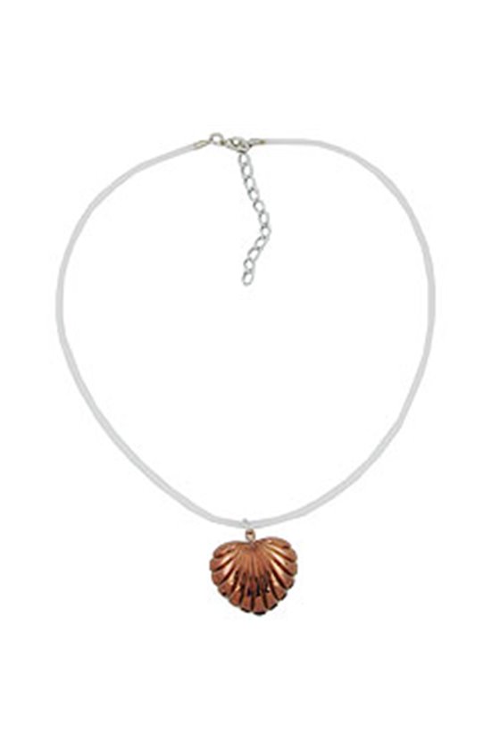 NECKLACE SEASHELL-HEART SHAPE COPPER-COLOURED