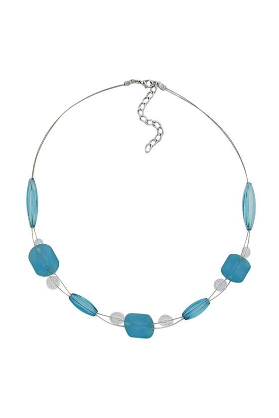 NECKLACE TURQUOISE BEADS 45CM