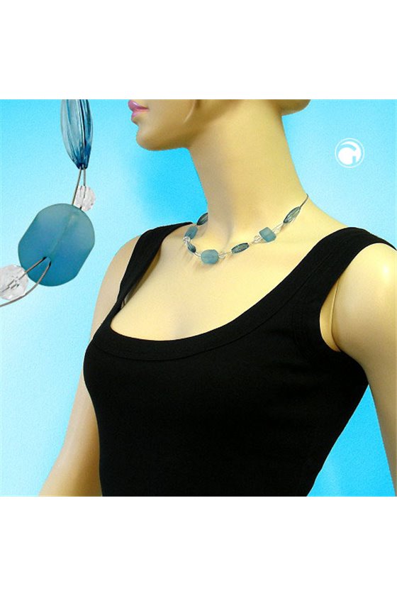 NECKLACE TURQUOISE BEADS 45CM