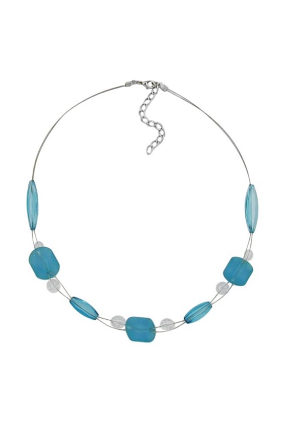 NECKLACE TURQUOISE BEADS 45CM
