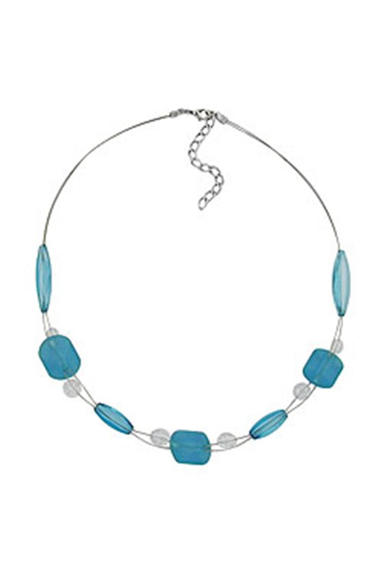 NECKLACE TURQUOISE BEADS 45CM