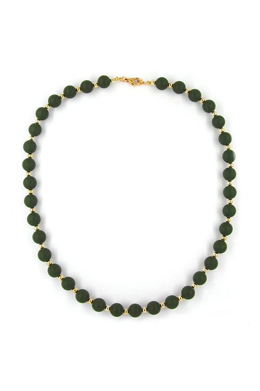 NECKLACE BEAD CHAIN OLIVE-GOLD 50CM