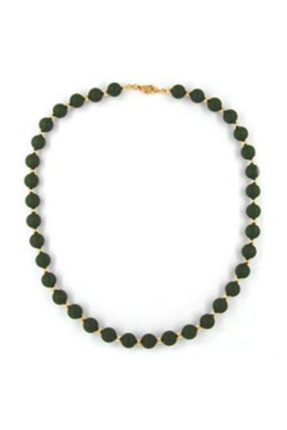NECKLACE BEAD CHAIN OLIVE-GOLD 50CM