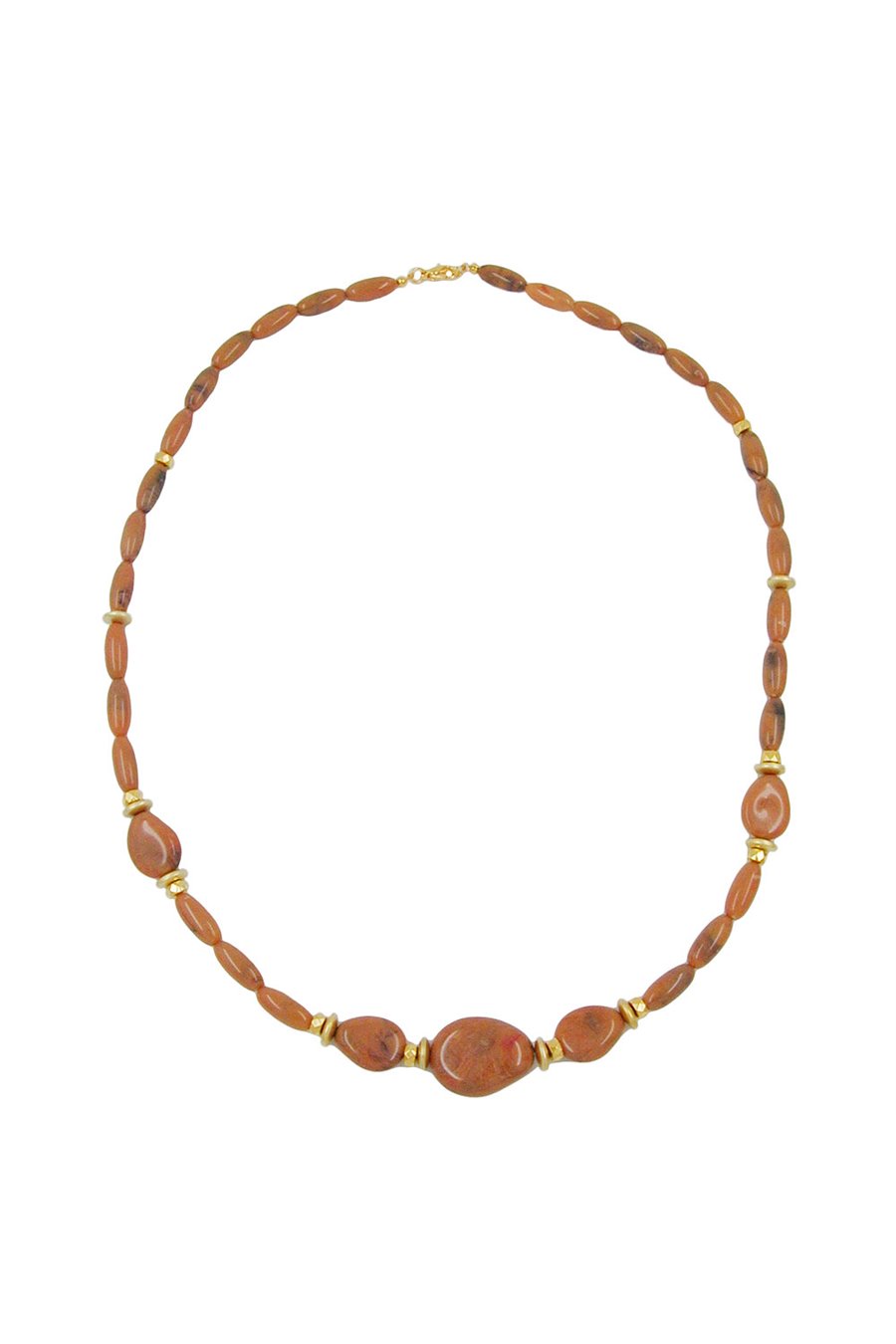 NECKLACE BEADS BROWN MARBLED