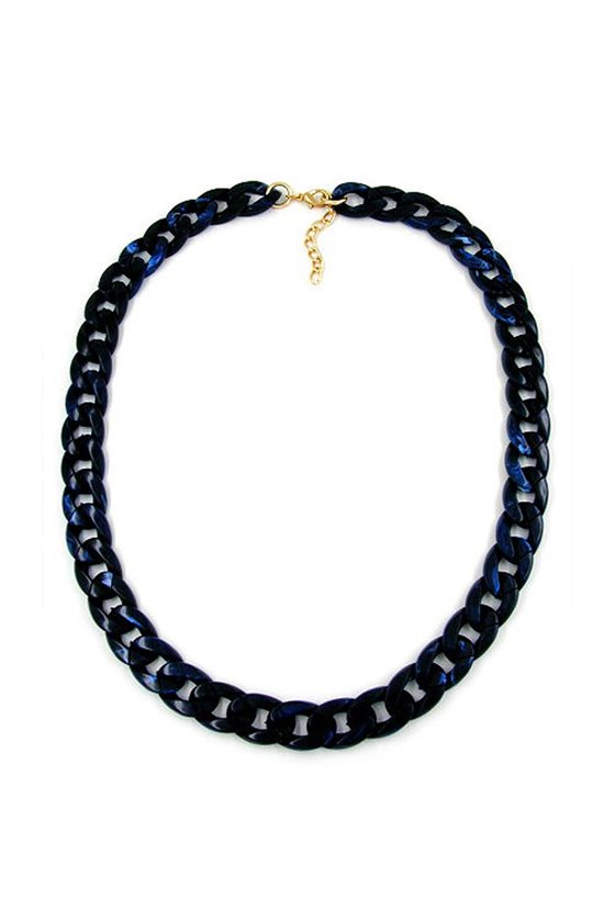 NECKLACE CURB CHAIN BLUE 60CM