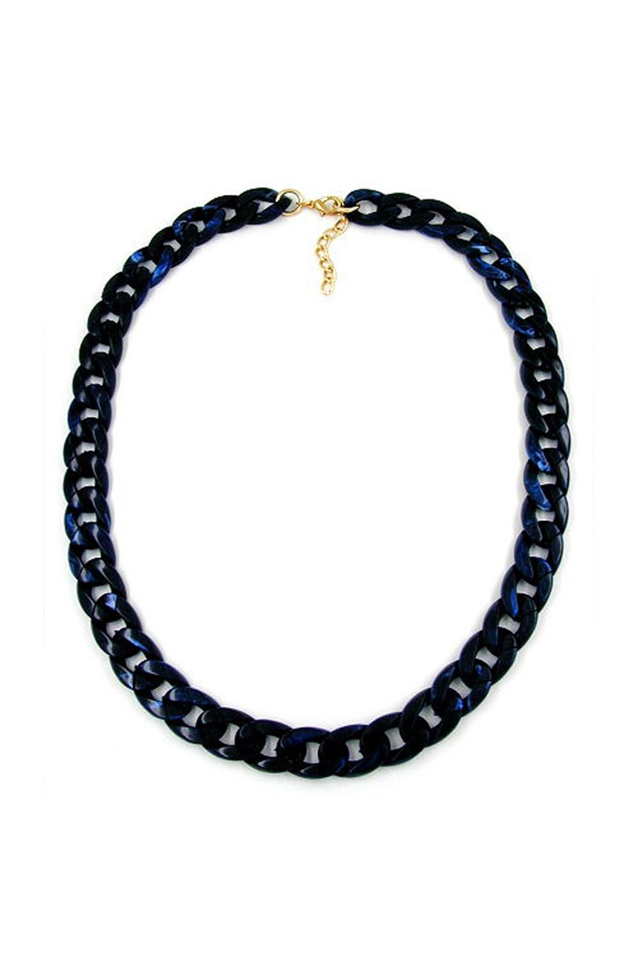 NECKLACE CURB CHAIN BLUE 60CM