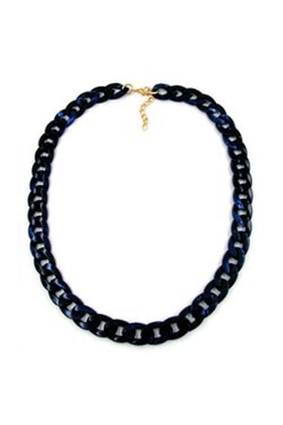NECKLACE CURB CHAIN BLUE 60CM