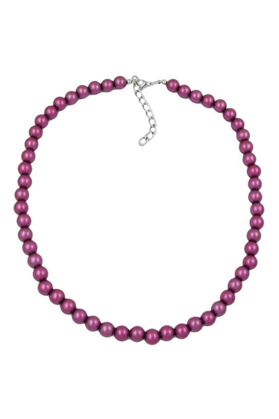 NECKLACE BEADS 8MM PURPLE/WAX COLOURED