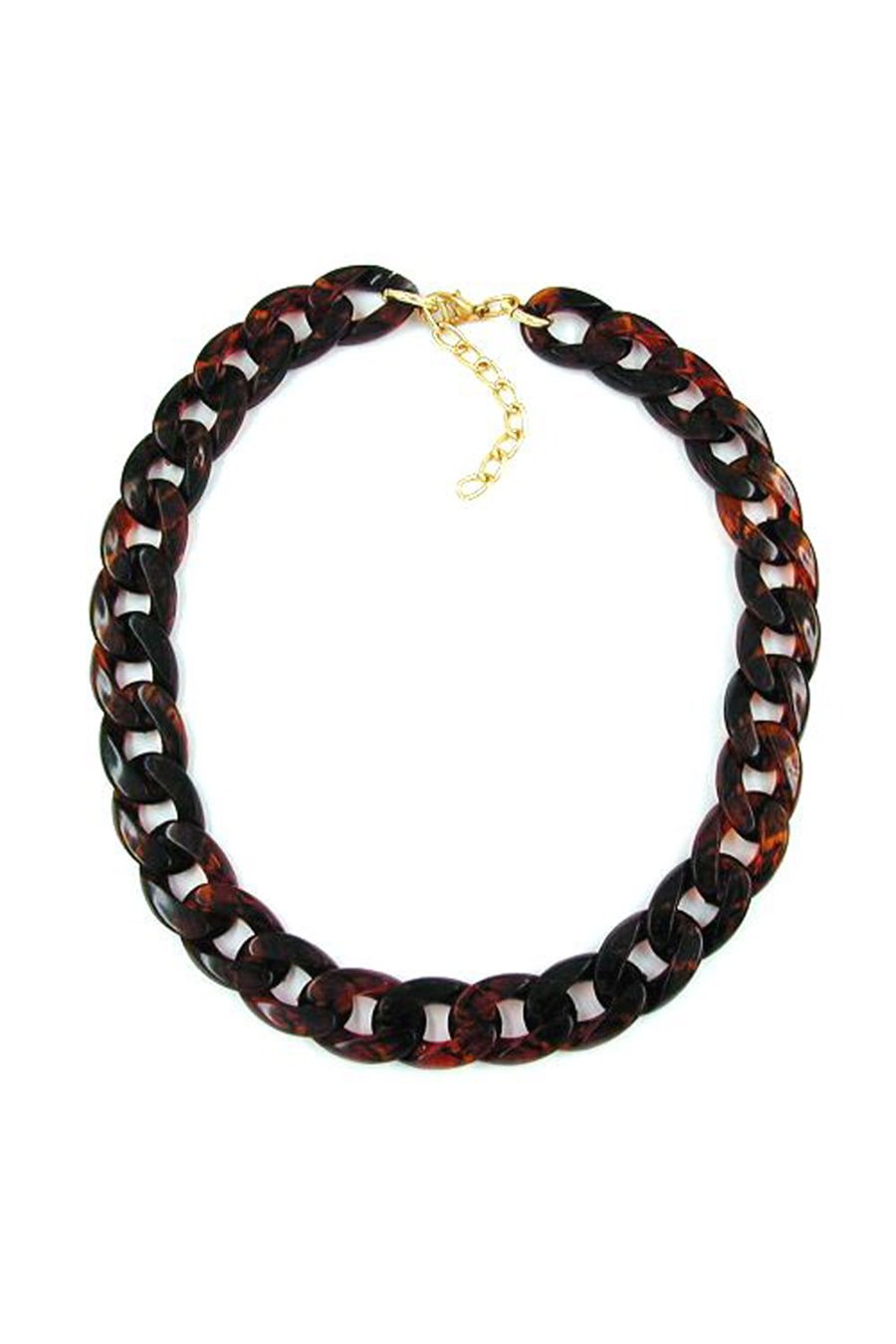 NECKLACE CURB CHAIN BROWN 45CM