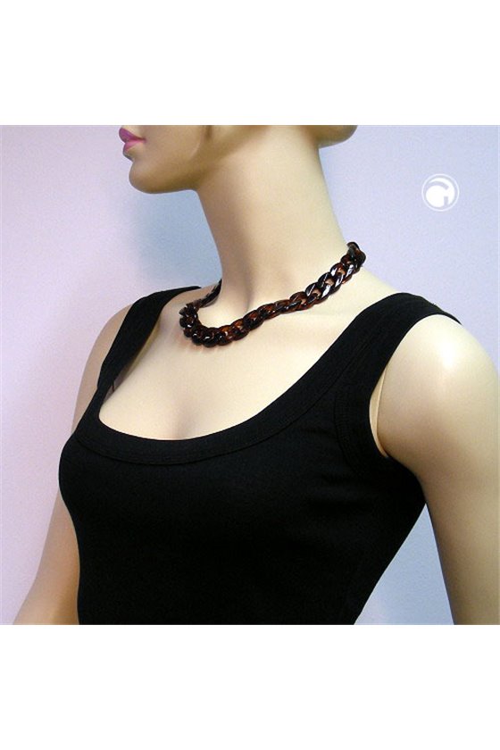 NECKLACE CURB CHAIN BROWN 45CM