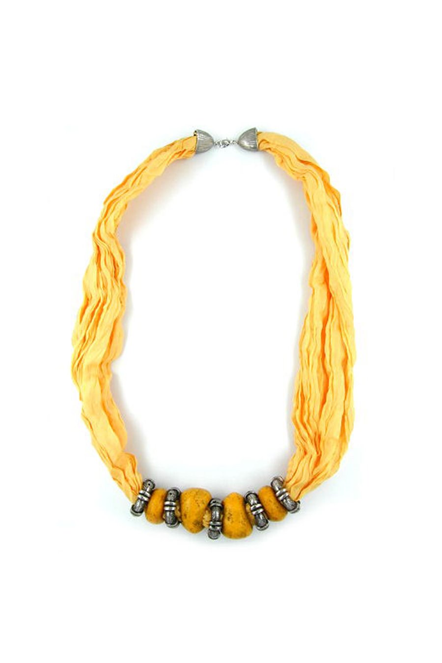 NECKLACE SILK SCARF YELLOW 80CM