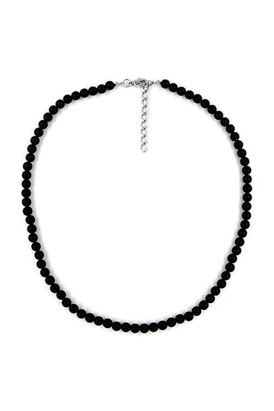 NECKLACE BEADS 6MM BLACK