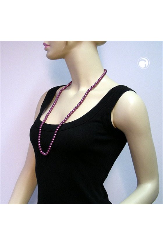 NECKLACE BEADS 8MM SILKY PURPLE