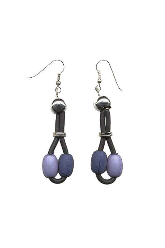 HOOK EARRINGS RUBBER BLUE