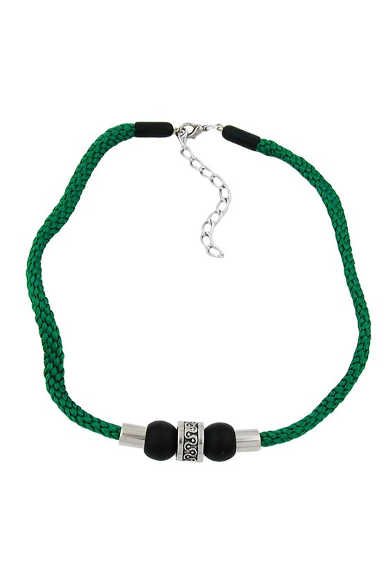 NECKLACE GREEN CORD MATTE POLISHED
