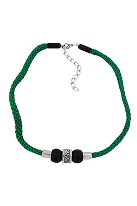 NECKLACE GREEN CORD MATTE POLISHED