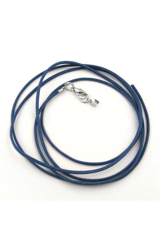 CORD BLUE 1 MM WITH SILVER COLOURED CLASP 100CM