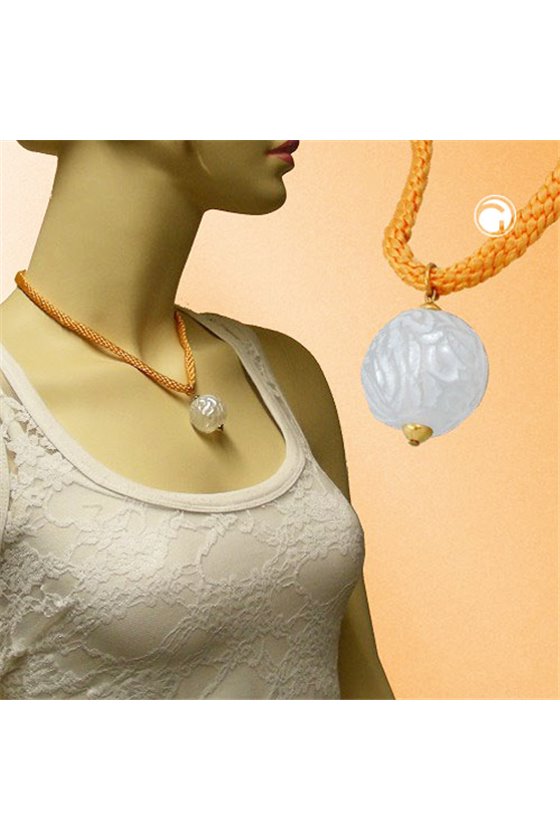 NECKLACE EYECATCHING BEAD WHITE