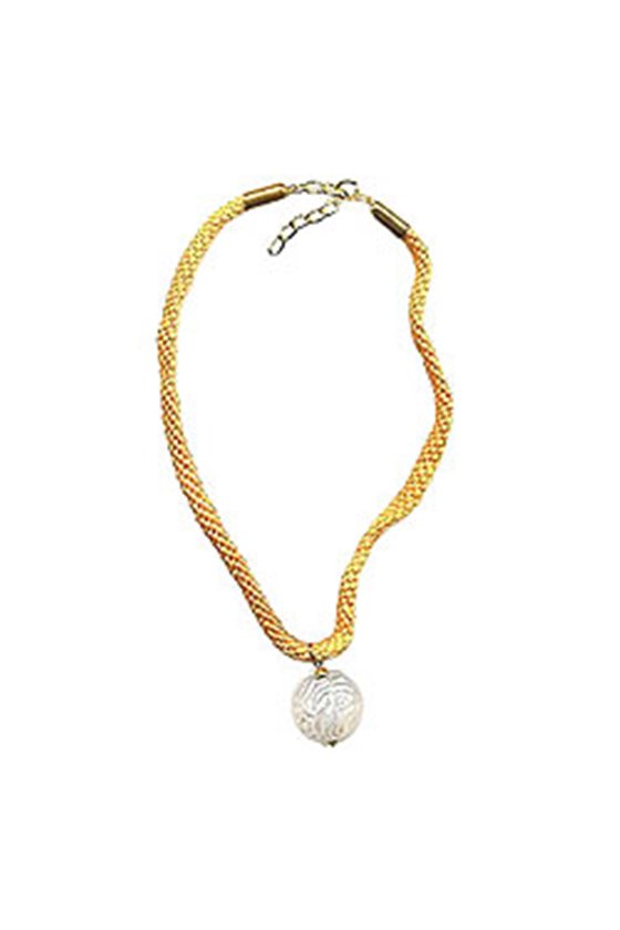 NECKLACE EYECATCHING BEAD WHITE