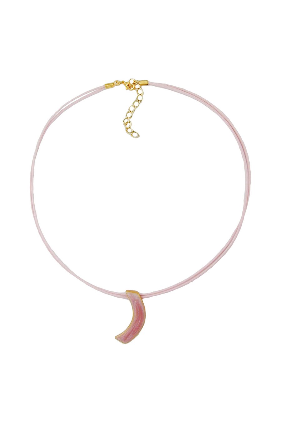 NECKLACE SICKLE PINK-GOLD 42CM