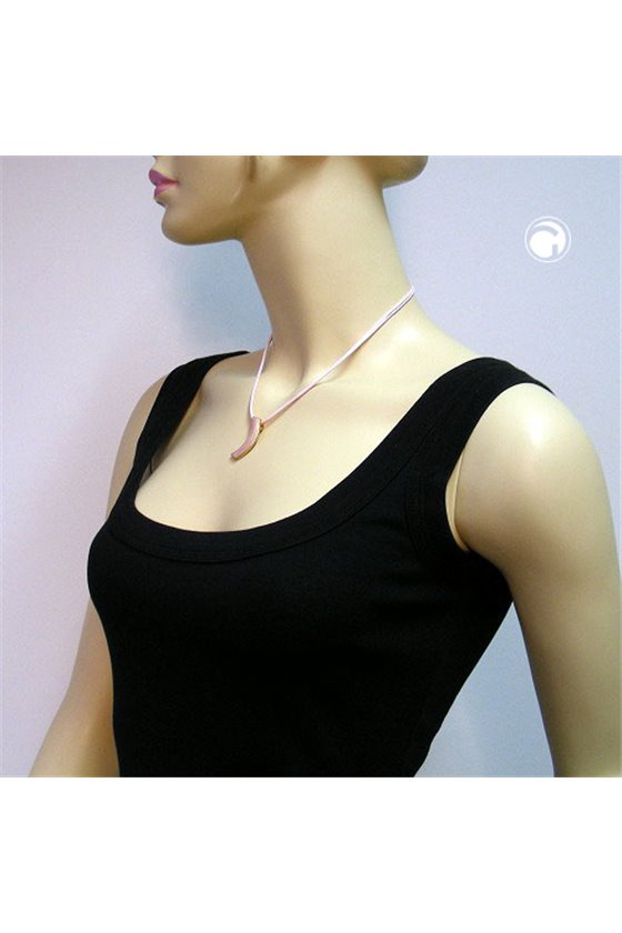 NECKLACE SICKLE PINK-GOLD 42CM