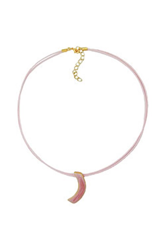 NECKLACE SICKLE PINK-GOLD 42CM