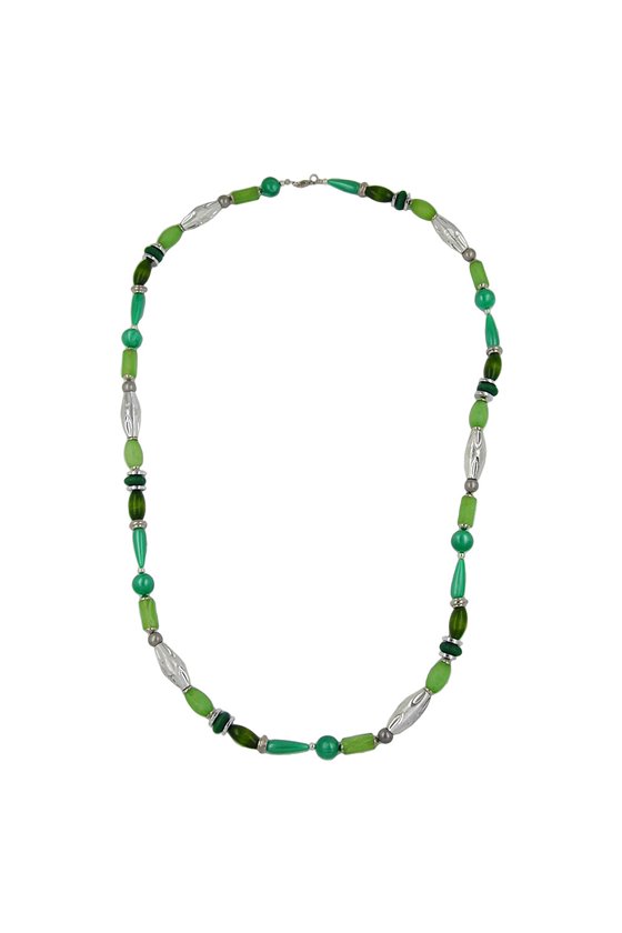 NECKLACE BEADS MINT-SILK 90CM