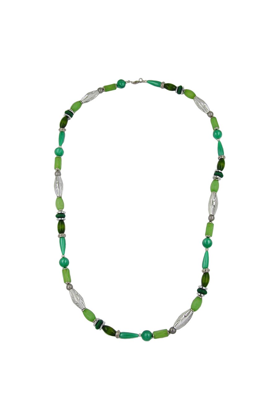 NECKLACE BEADS MINT-SILK 90CM