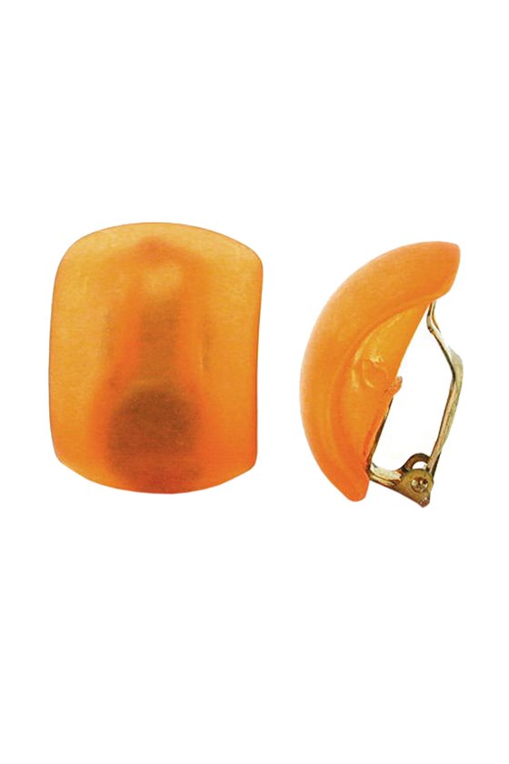 CLIP-ON EARRING HALF LOOP ORANGE MATTE