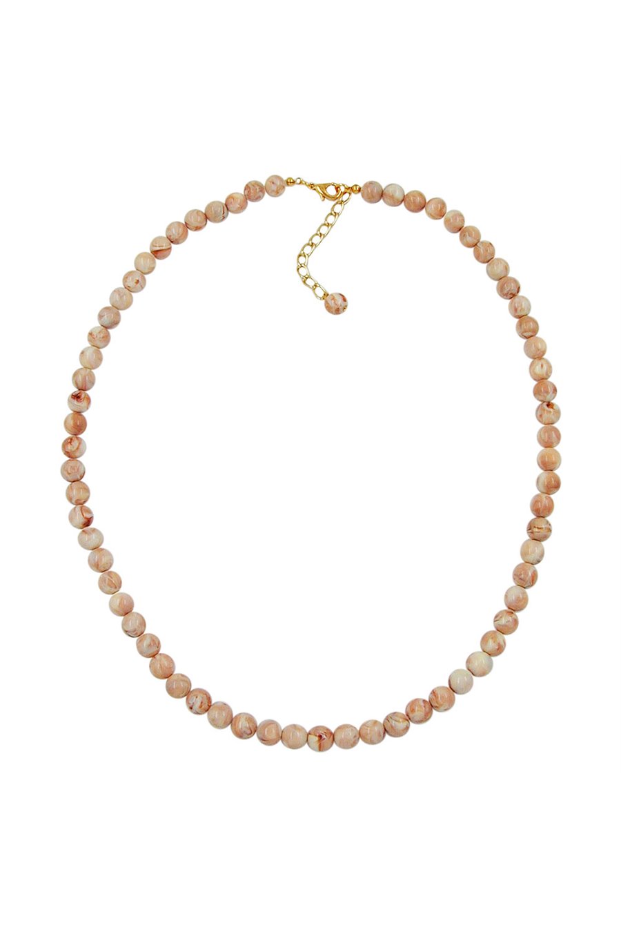 NECKLACE BEADS 8MM BEIGE MARBLED