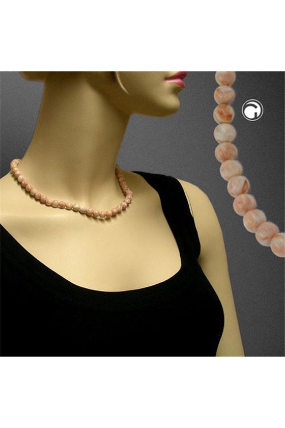 NECKLACE BEADS 8MM MARBELED