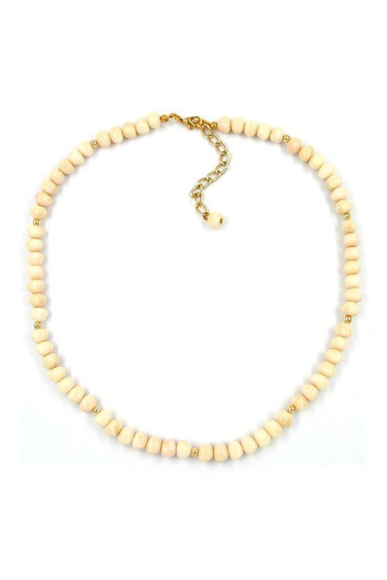NECKLACE BEADS IVORY COLOURED