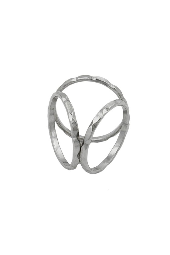 SCARF BEAD 3 RINGS SILVER PLATED