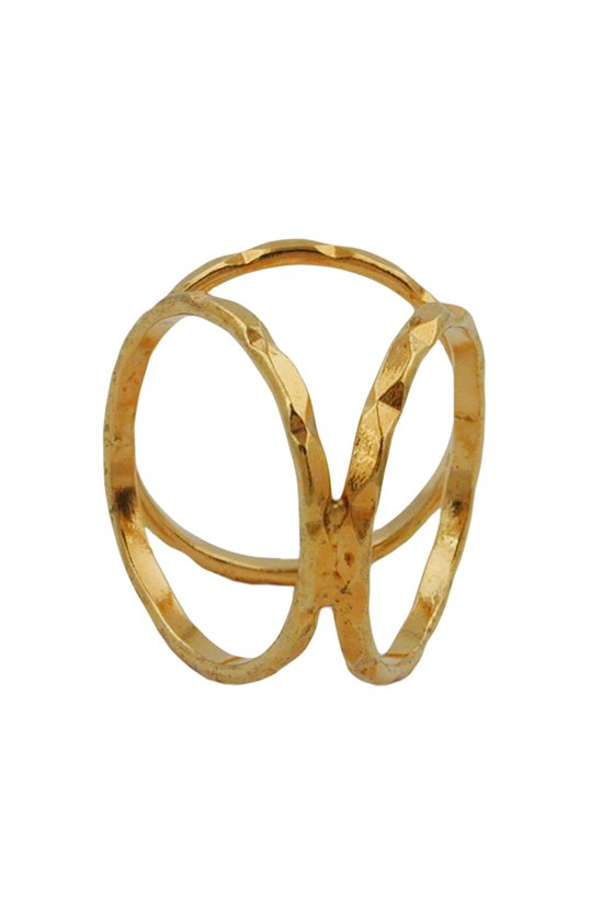 SCARF BEAD 3 RINGS GOLD PLATED