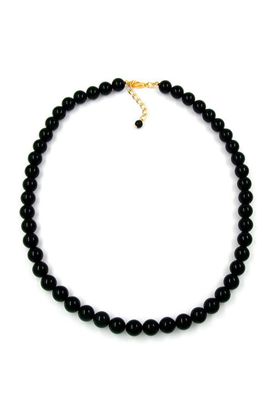 NECKLACE BEADS 10MM BLACK