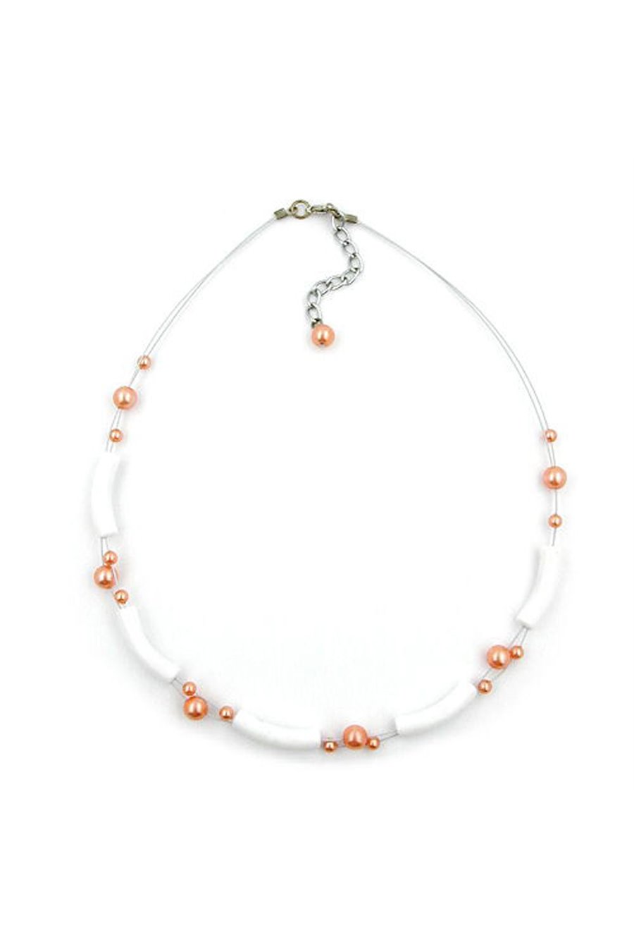 NECKLACE BEADS WHITE APRICOT