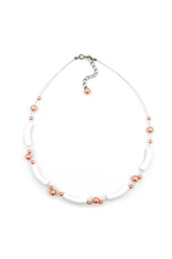 NECKLACE BEADS WHITE APRICOT