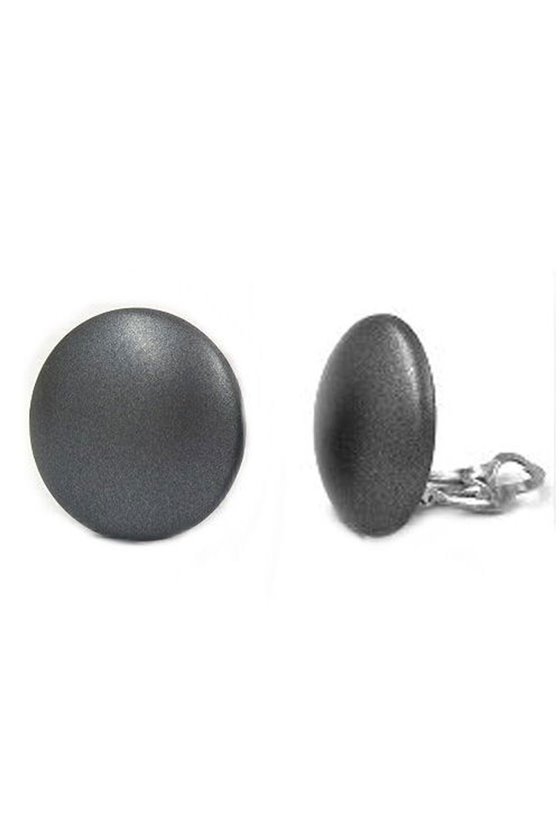 CLIP-ON EARRING ROUND METALLIC BLOODSTONE COLORED 25MM