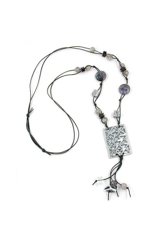 NECKLACE CHROME GRILLE GREY 90CM