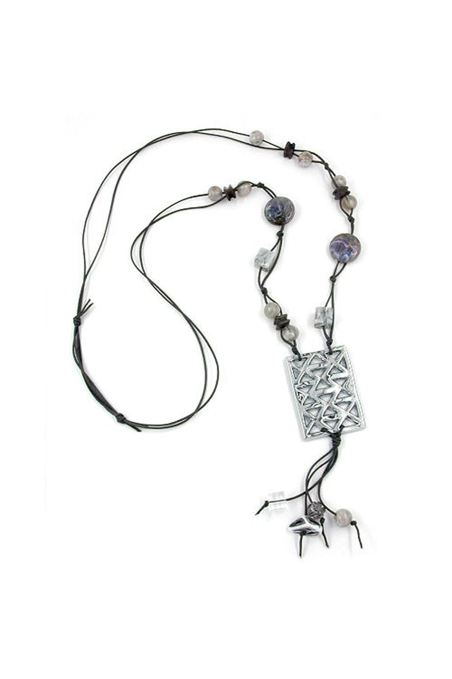 NECKLACE CHROME GRILLE GREY 90CM